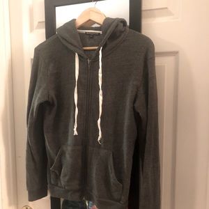 Brandy Melville Gray-Green Hoodie with Zipper